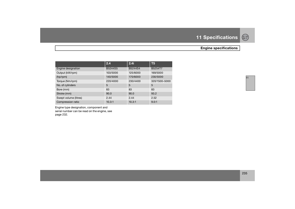 En_c70-w720_235.eps, 11 specifications | Volvo 2008 C70 User Manual | Page 236 / 257