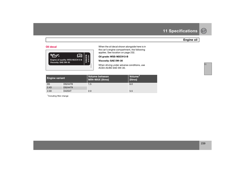 En_c70-w720_239.eps, 11 specifications | Volvo 2008 C70 User Manual | Page 240 / 257