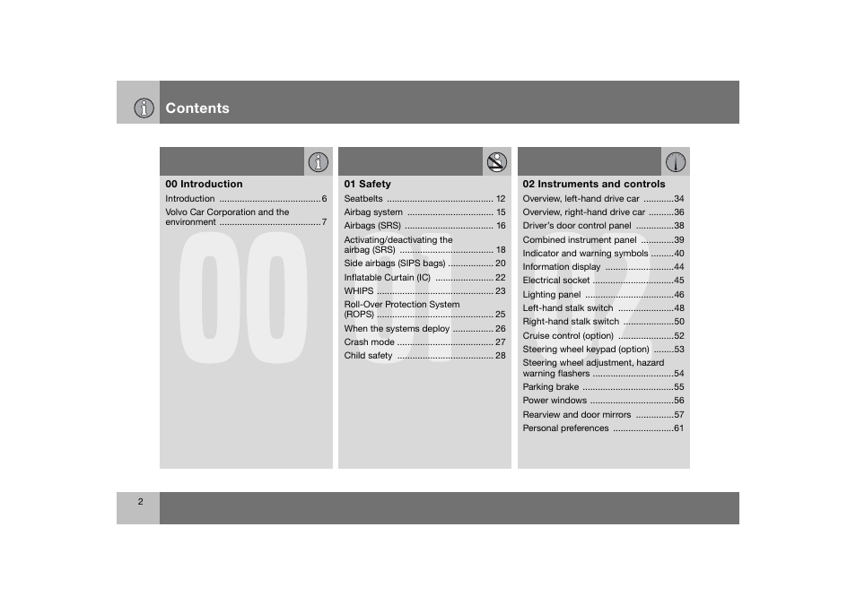 Volvo 2008 C70 User Manual | Page 3 / 257