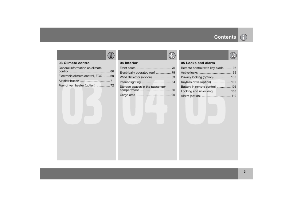 Volvo 2008 C70 User Manual | Page 4 / 257