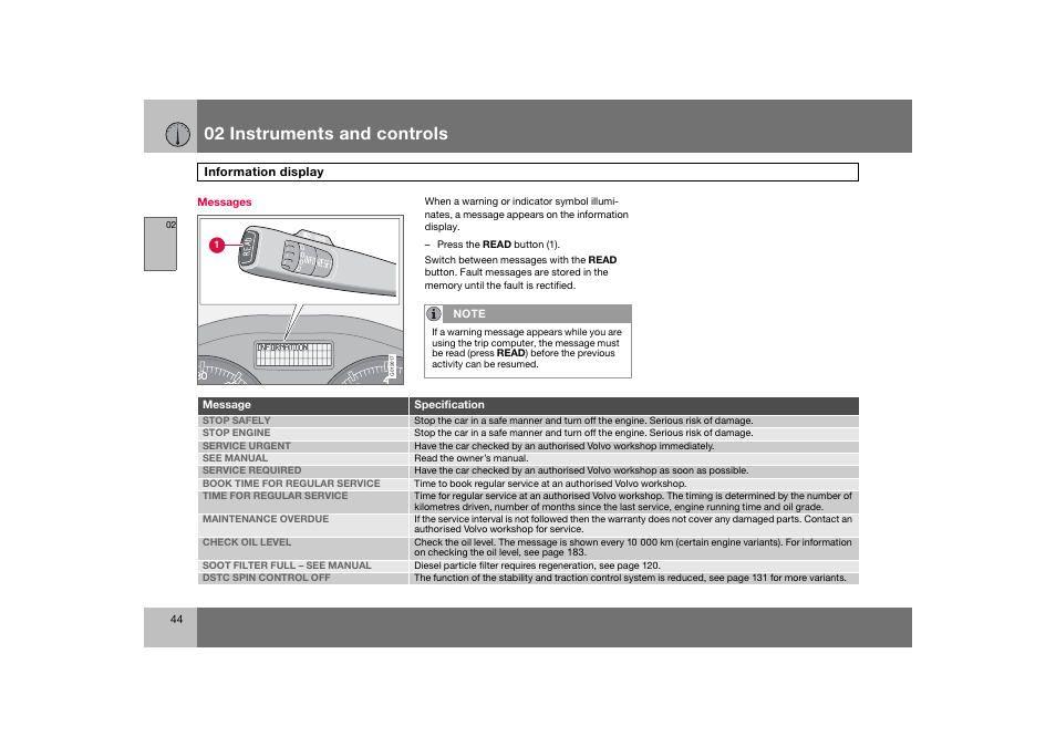 En_c70-w720_ 44.eps, 02 instruments and controls | Volvo 2008 C70 User Manual | Page 45 / 257