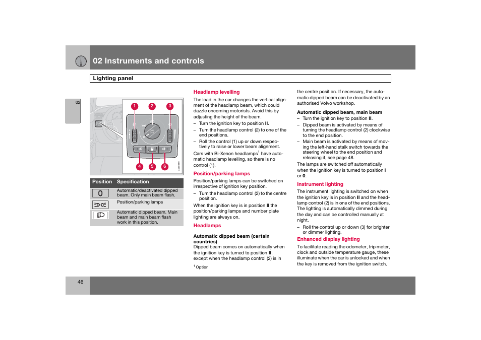 En_c70-w720_ 46.eps, 02 instruments and controls | Volvo 2008 C70 User Manual | Page 47 / 257