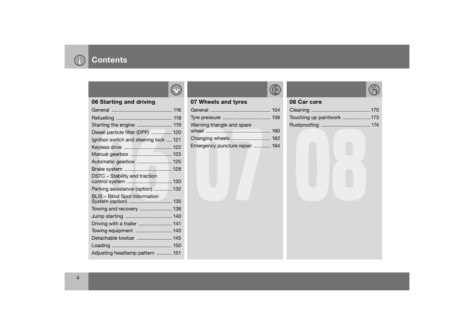 Volvo 2008 C70 User Manual | Page 5 / 257