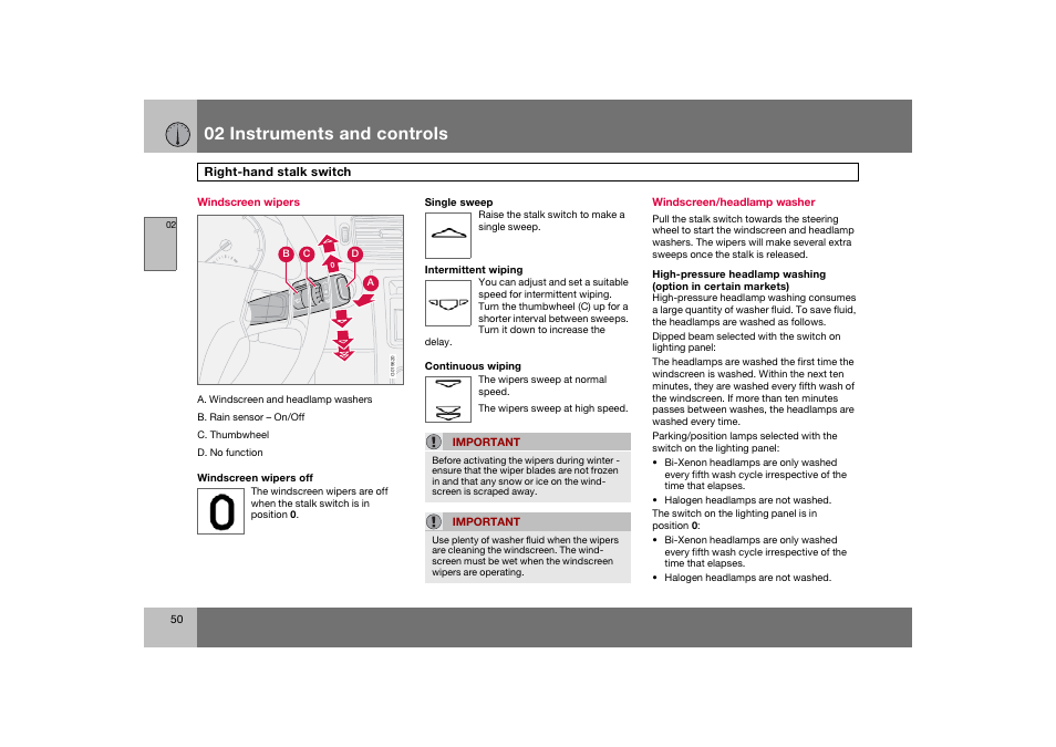 En_c70-w720_ 50.eps, 02 instruments and controls | Volvo 2008 C70 User Manual | Page 51 / 257