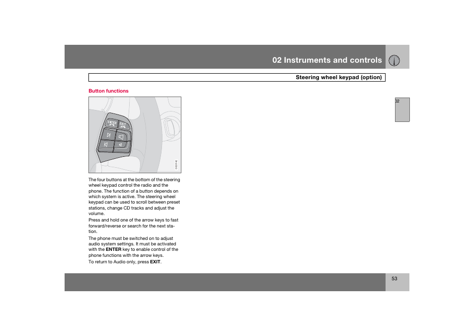 En_c70-w720_ 53.eps, 02 instruments and controls | Volvo 2008 C70 User Manual | Page 54 / 257