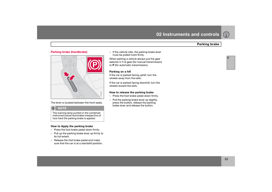 En_c70-w720_ 55.eps, 02 instruments and controls | Volvo 2008 C70 User Manual | Page 56 / 257