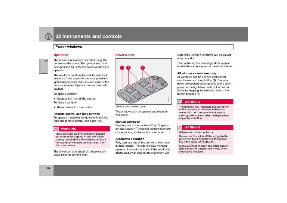 En_c70-w720_ 56.eps, 02 instruments and controls | Volvo 2008 C70 User Manual | Page 57 / 257