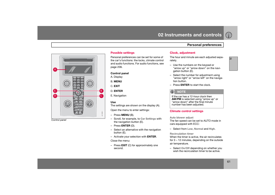 En_c70-w720_ 61.eps, 02 instruments and controls | Volvo 2008 C70 User Manual | Page 62 / 257