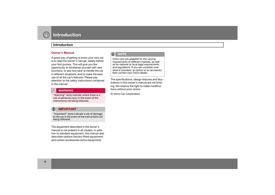 En_c70-w720_ 6.eps, Introduction | Volvo 2008 C70 User Manual | Page 7 / 257