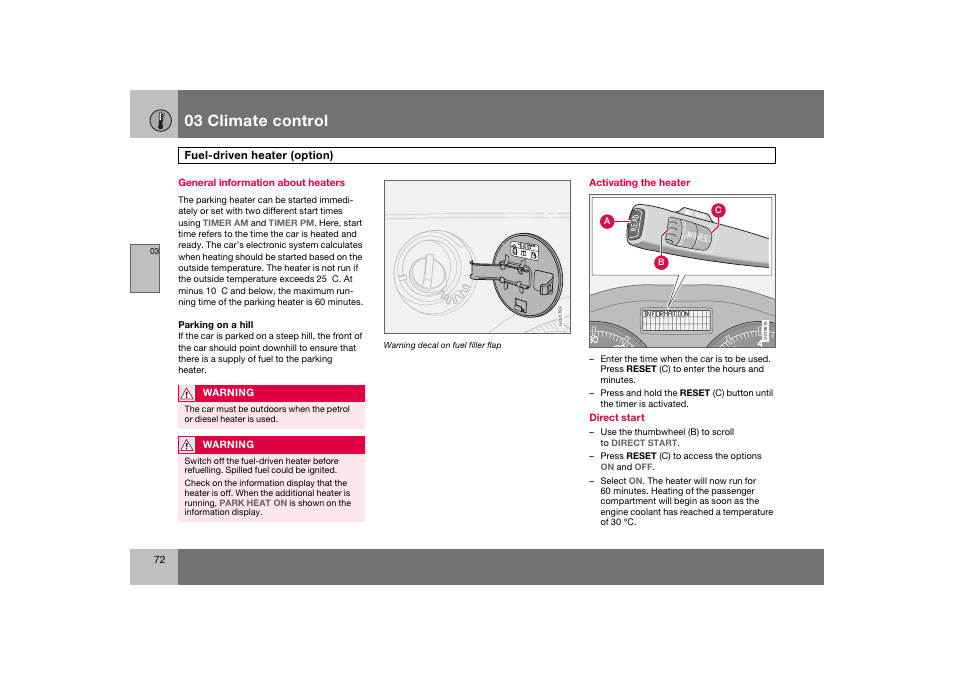 En_c70-w720_ 72.eps, 03 climate control | Volvo 2008 C70 User Manual | Page 73 / 257