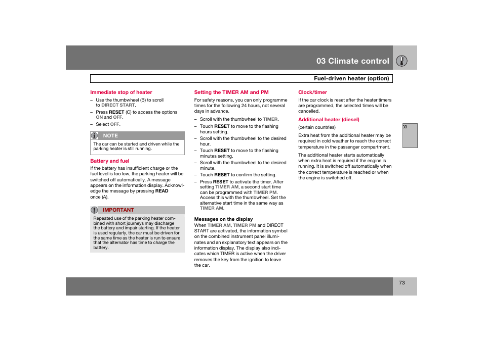 En_c70-w720_ 73.eps, 03 climate control | Volvo 2008 C70 User Manual | Page 74 / 257