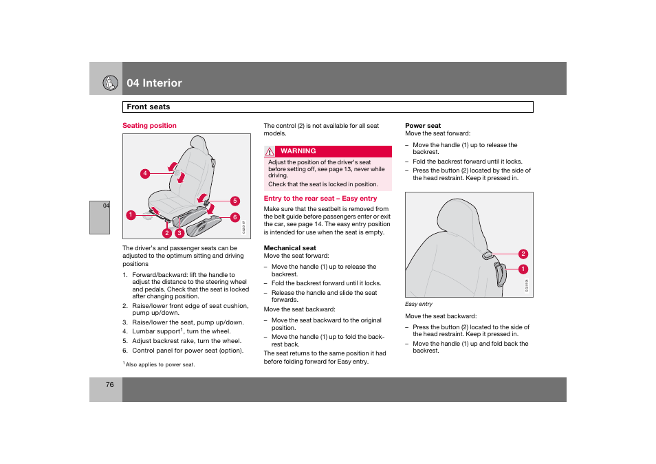 En_c70-w720_ 76.eps, 04 interior | Volvo 2008 C70 User Manual | Page 77 / 257