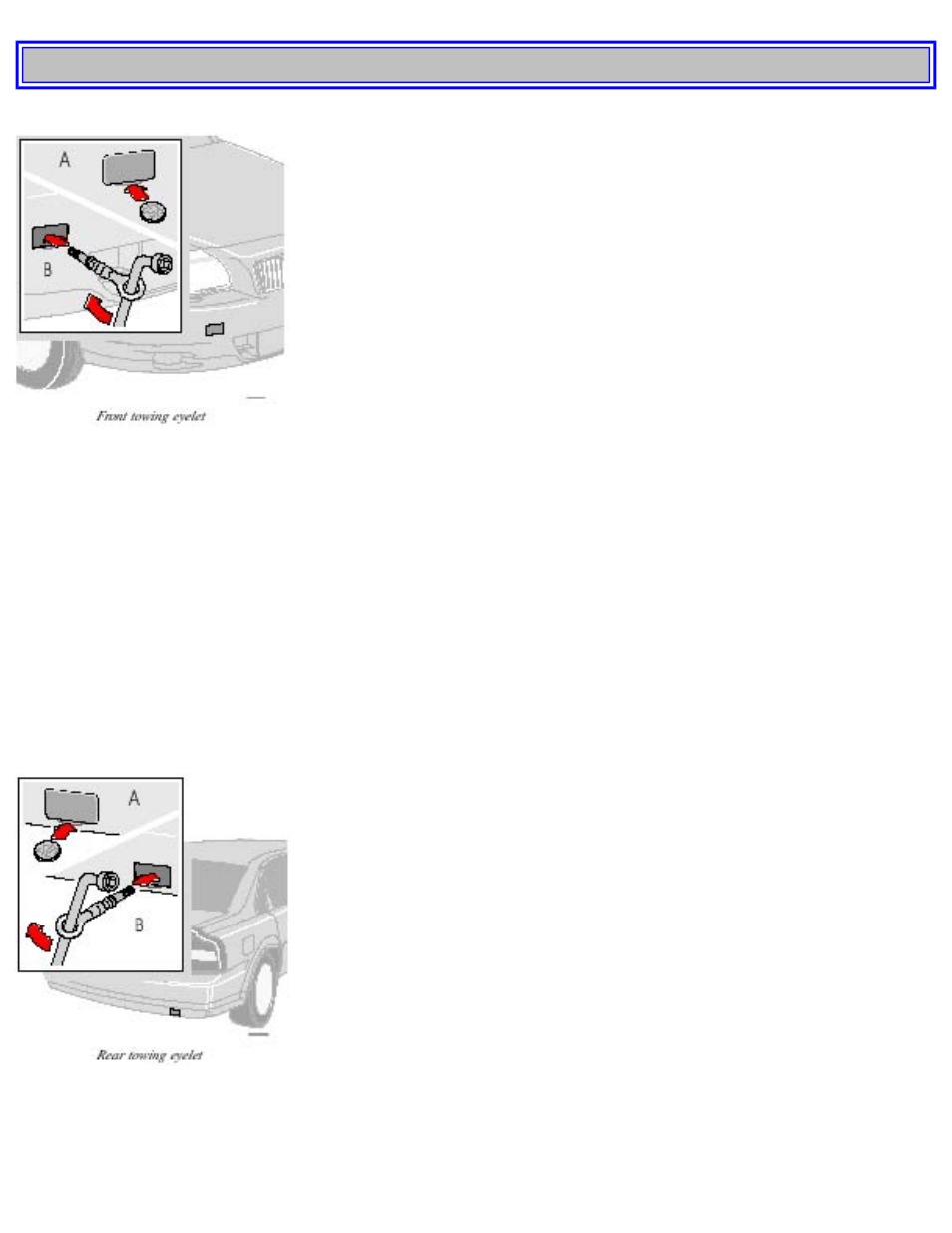 Pg. 74 emergency towing | Volvo 2001 S80 User Manual | Page 113 / 225