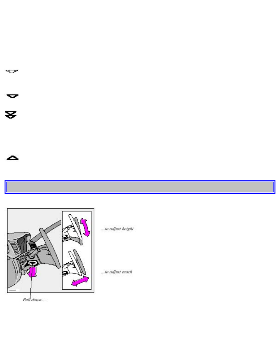 Steering wheel adjustment/lock, ignition switch 32 | Volvo 2001 S80 User Manual | Page 53 / 225