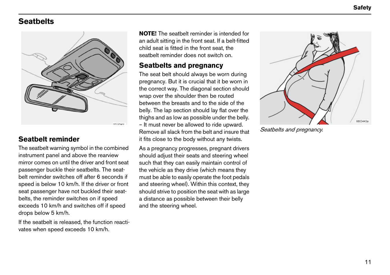Seatbelts | Volvo S60R User Manual | Page 12 / 240