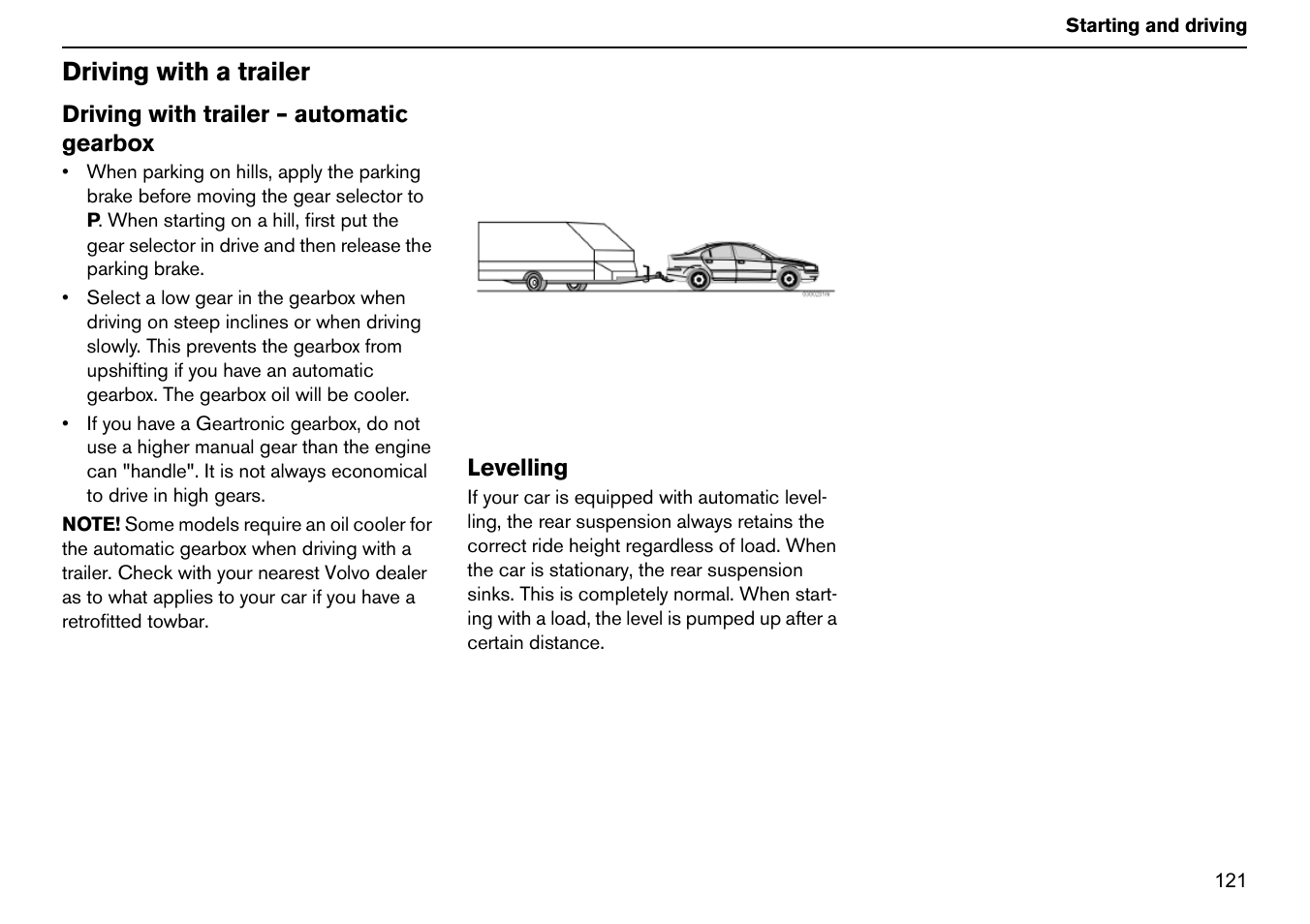 Driving with a trailer | Volvo S60R User Manual | Page 122 / 240