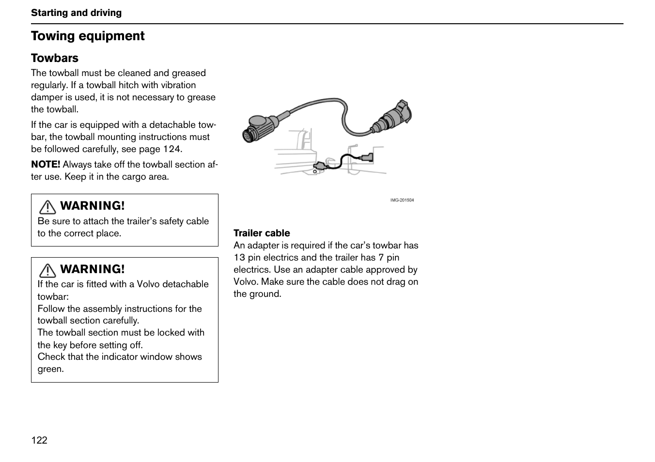 Towing equipment | Volvo S60R User Manual | Page 123 / 240