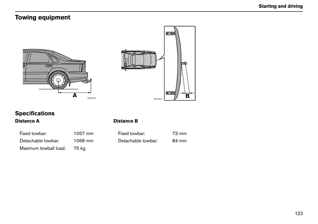 Towing equipment | Volvo S60R User Manual | Page 124 / 240