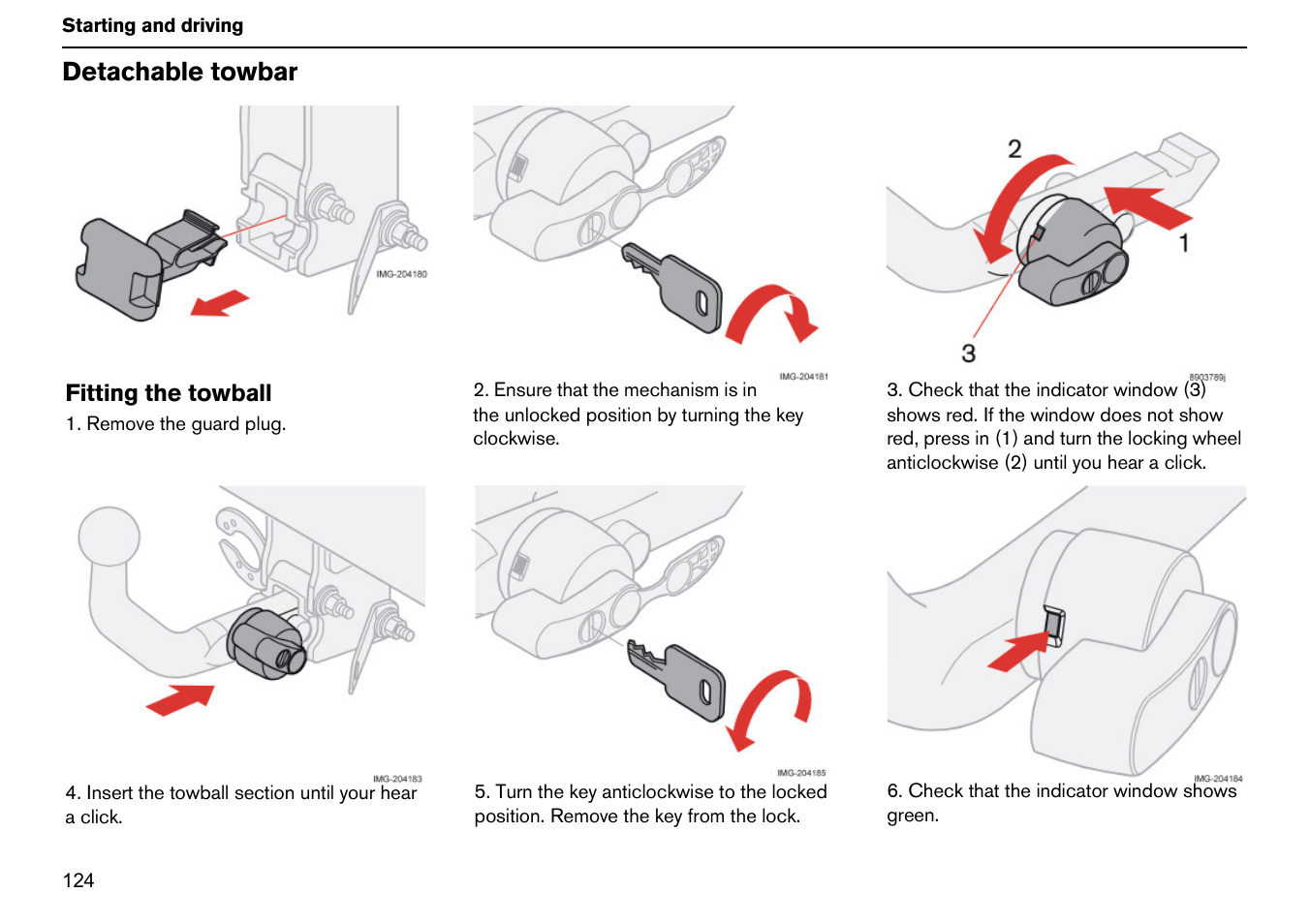 Detachable towbar | Volvo S60R User Manual | Page 125 / 240