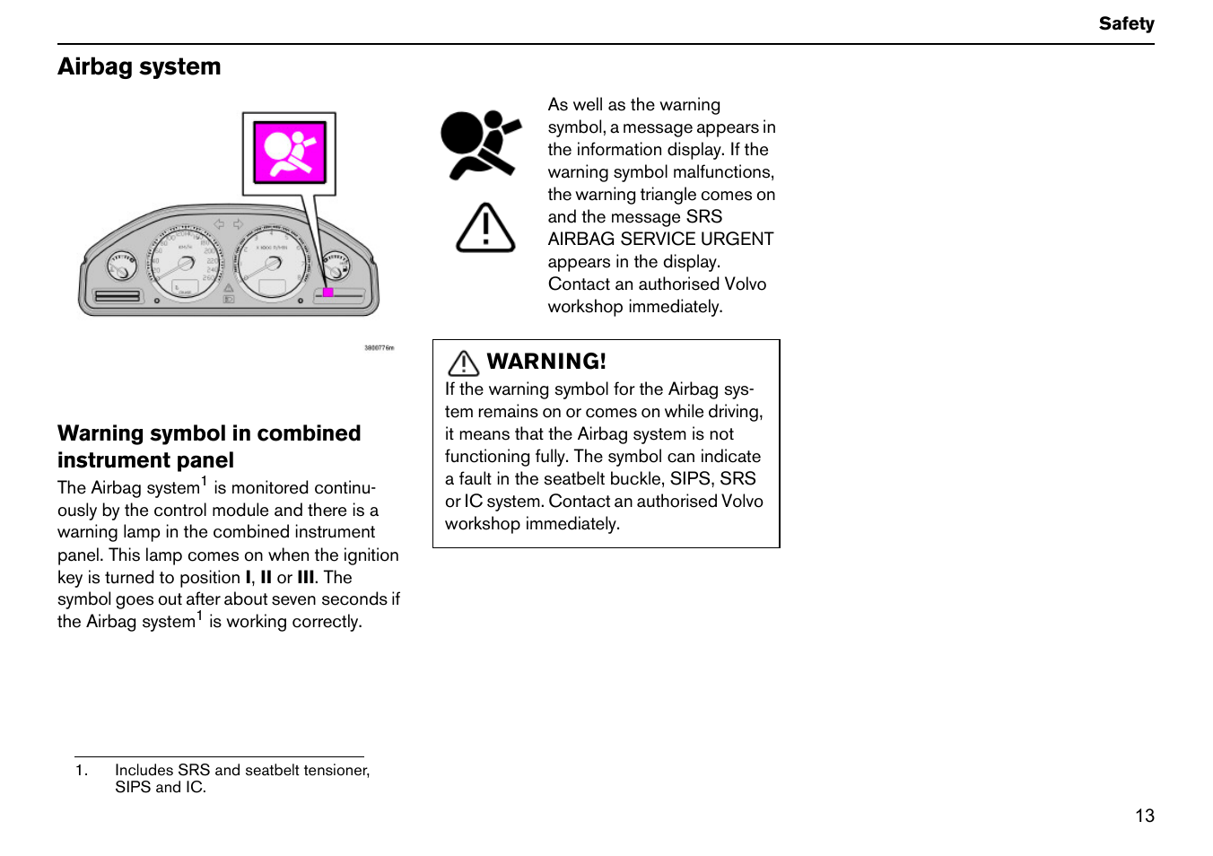 Airbag system | Volvo S60R User Manual | Page 14 / 240