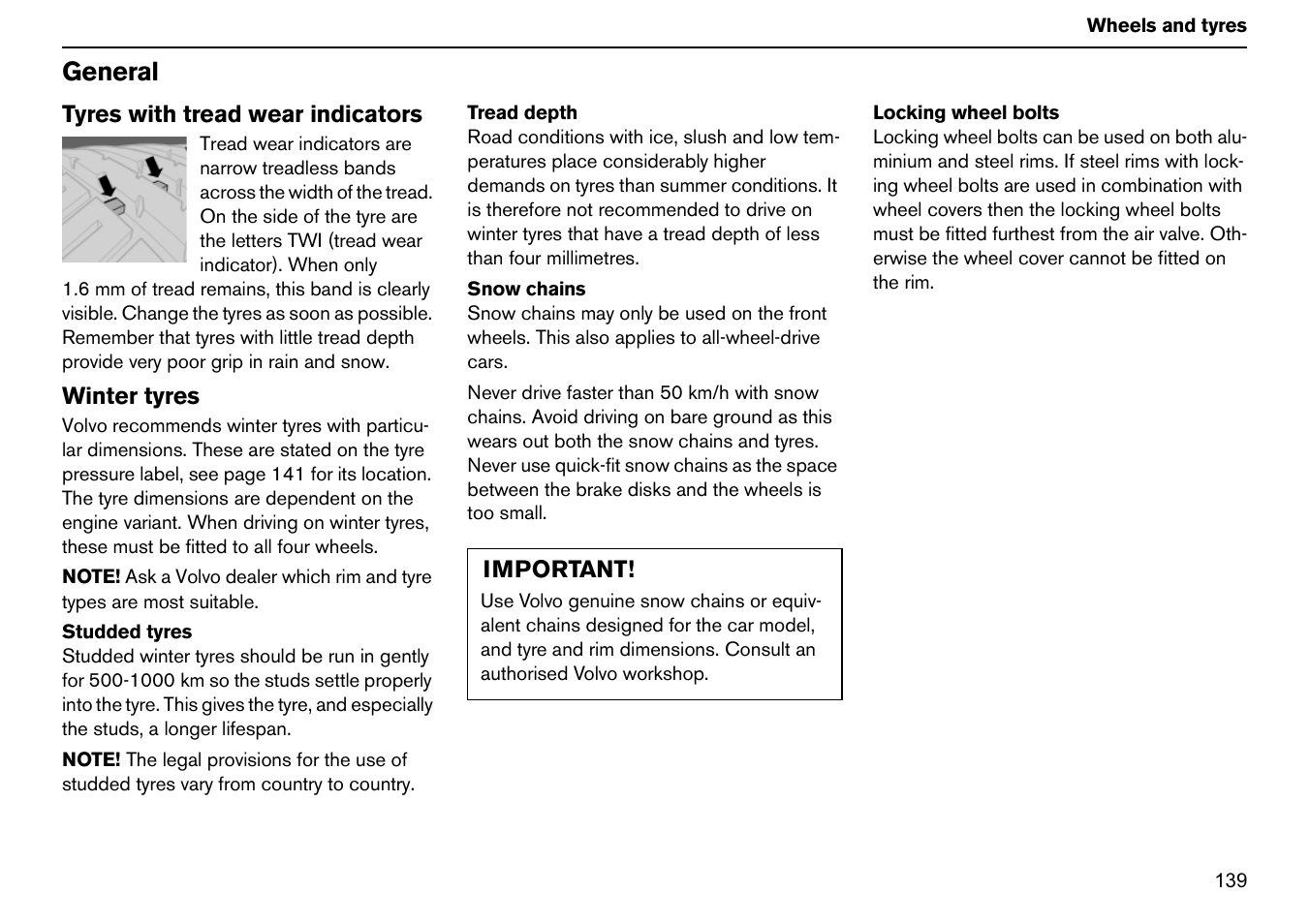 General | Volvo S60R User Manual | Page 140 / 240