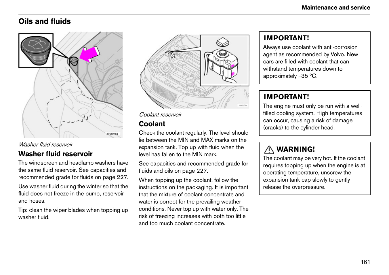 Oils and fluids | Volvo S60R User Manual | Page 162 / 240
