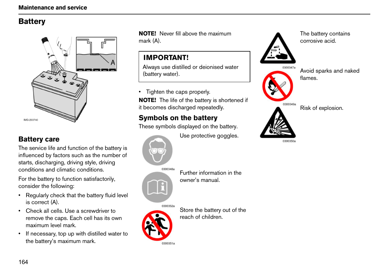 Battery | Volvo S60R User Manual | Page 165 / 240