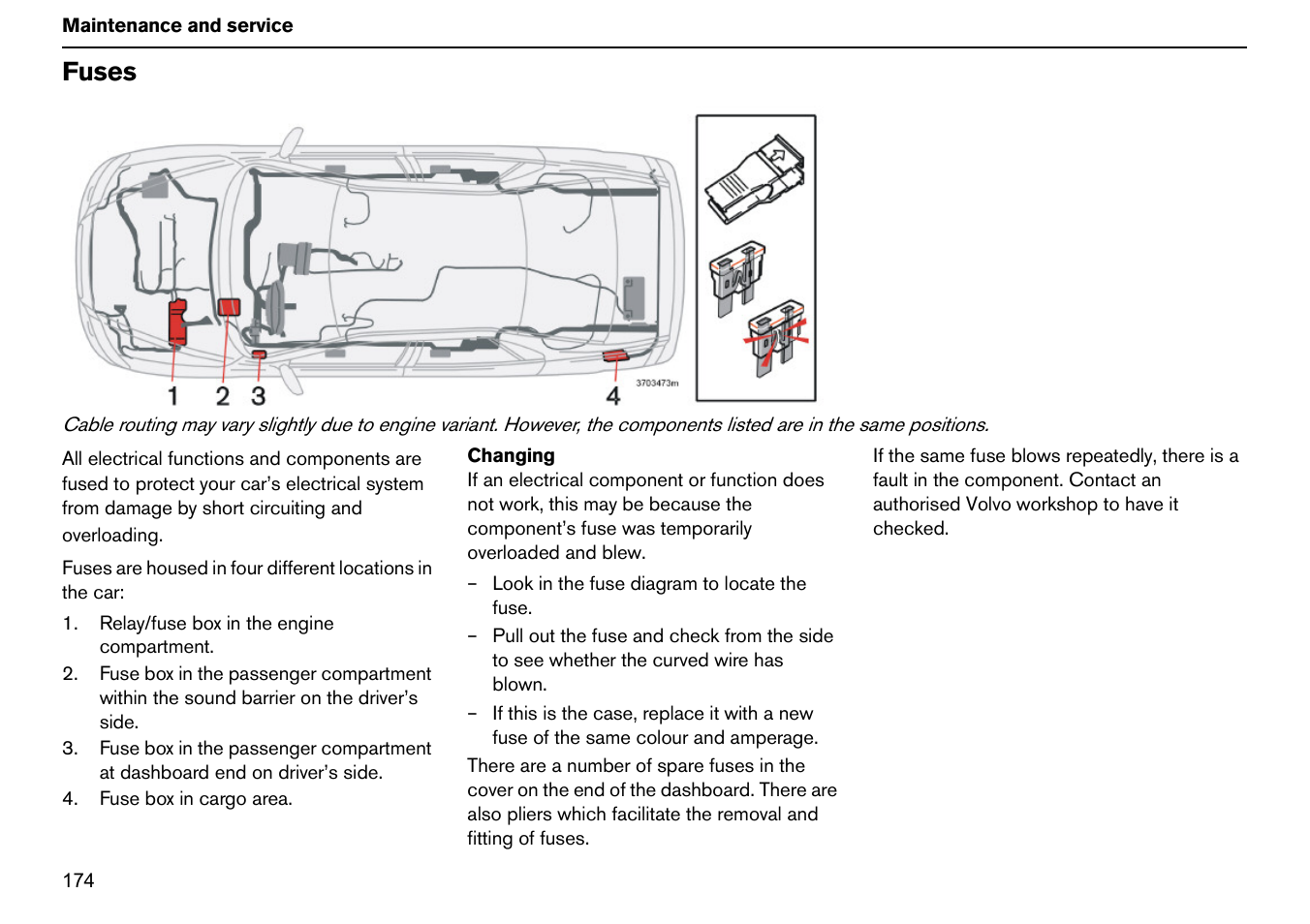 Fuses | Volvo S60R User Manual | Page 175 / 240