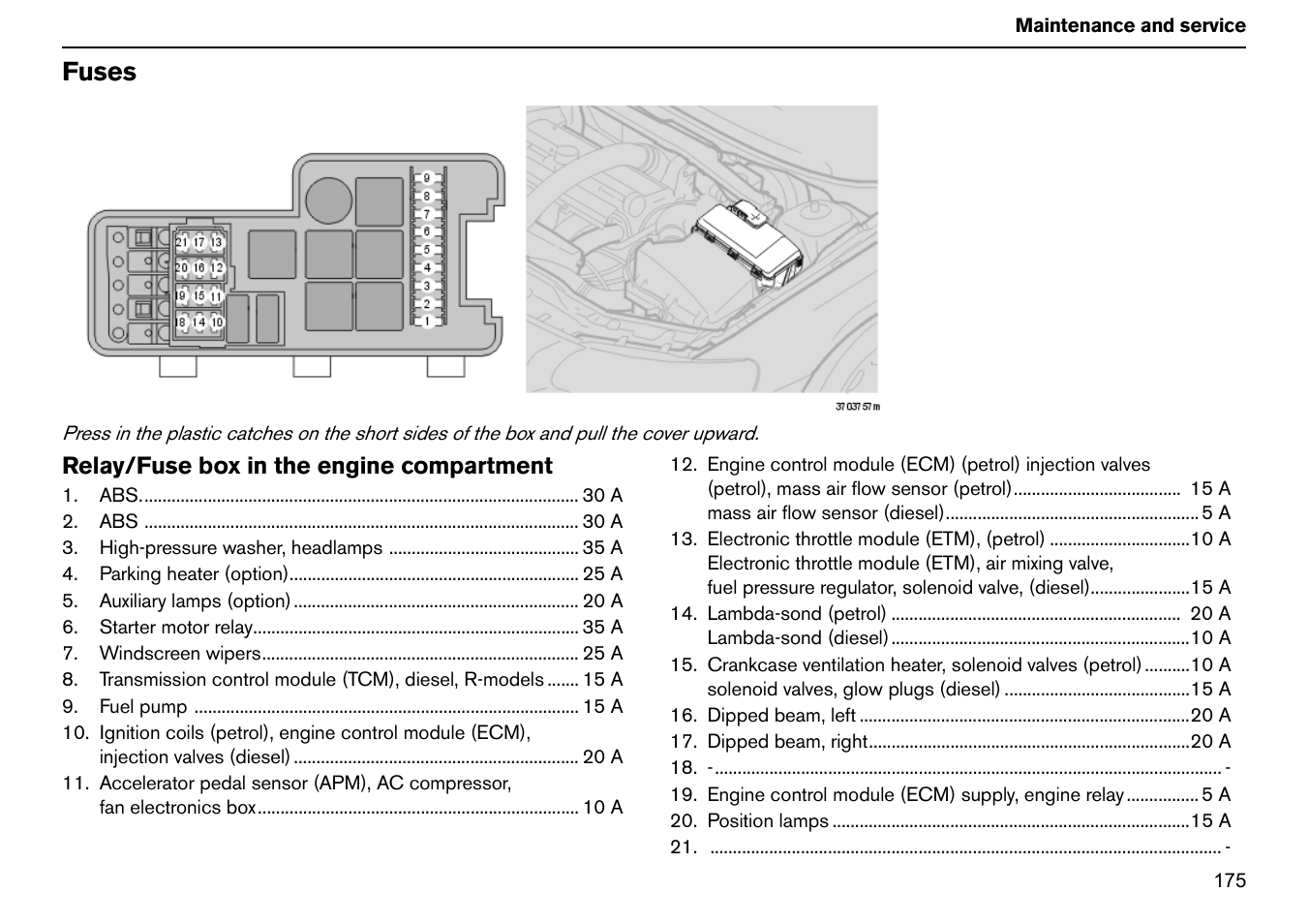 Fuses | Volvo S60R User Manual | Page 176 / 240