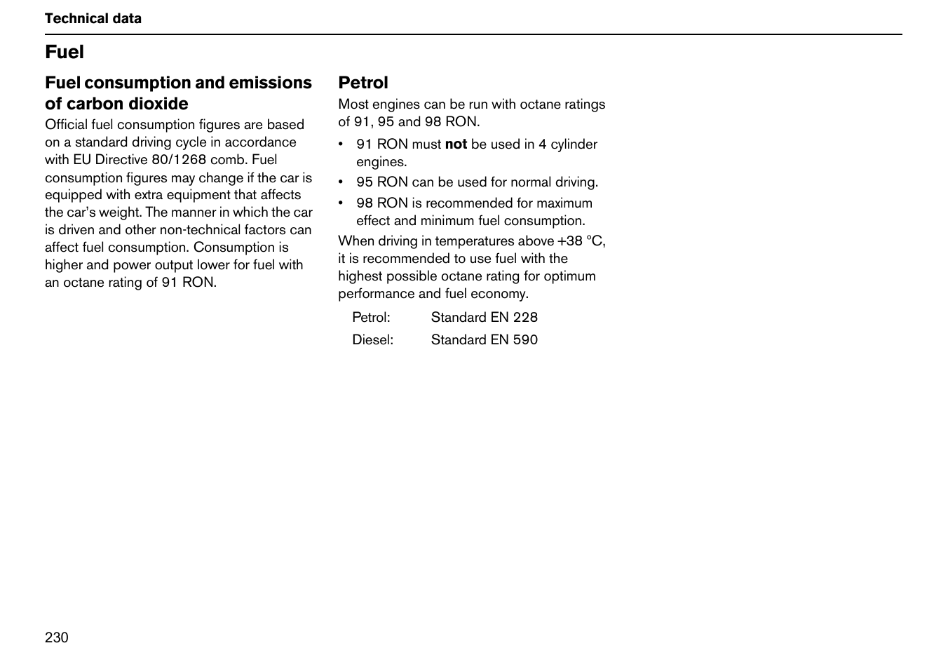 Fuel | Volvo S60R User Manual | Page 231 / 240