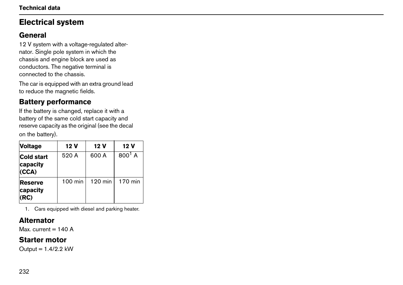 Electrical system | Volvo S60R User Manual | Page 233 / 240