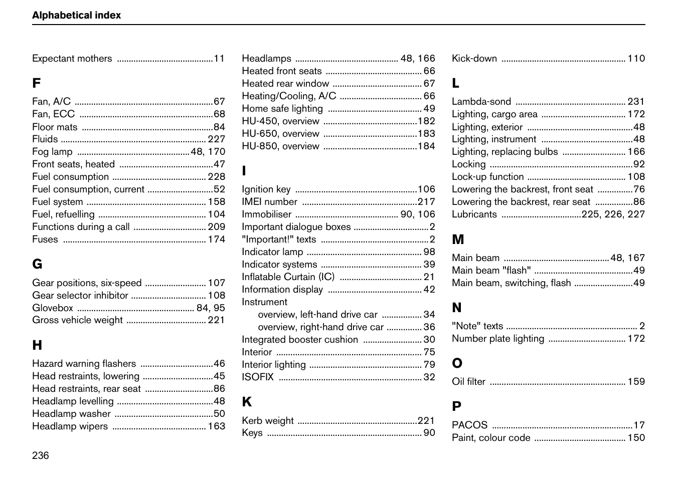 Volvo S60R User Manual | Page 237 / 240