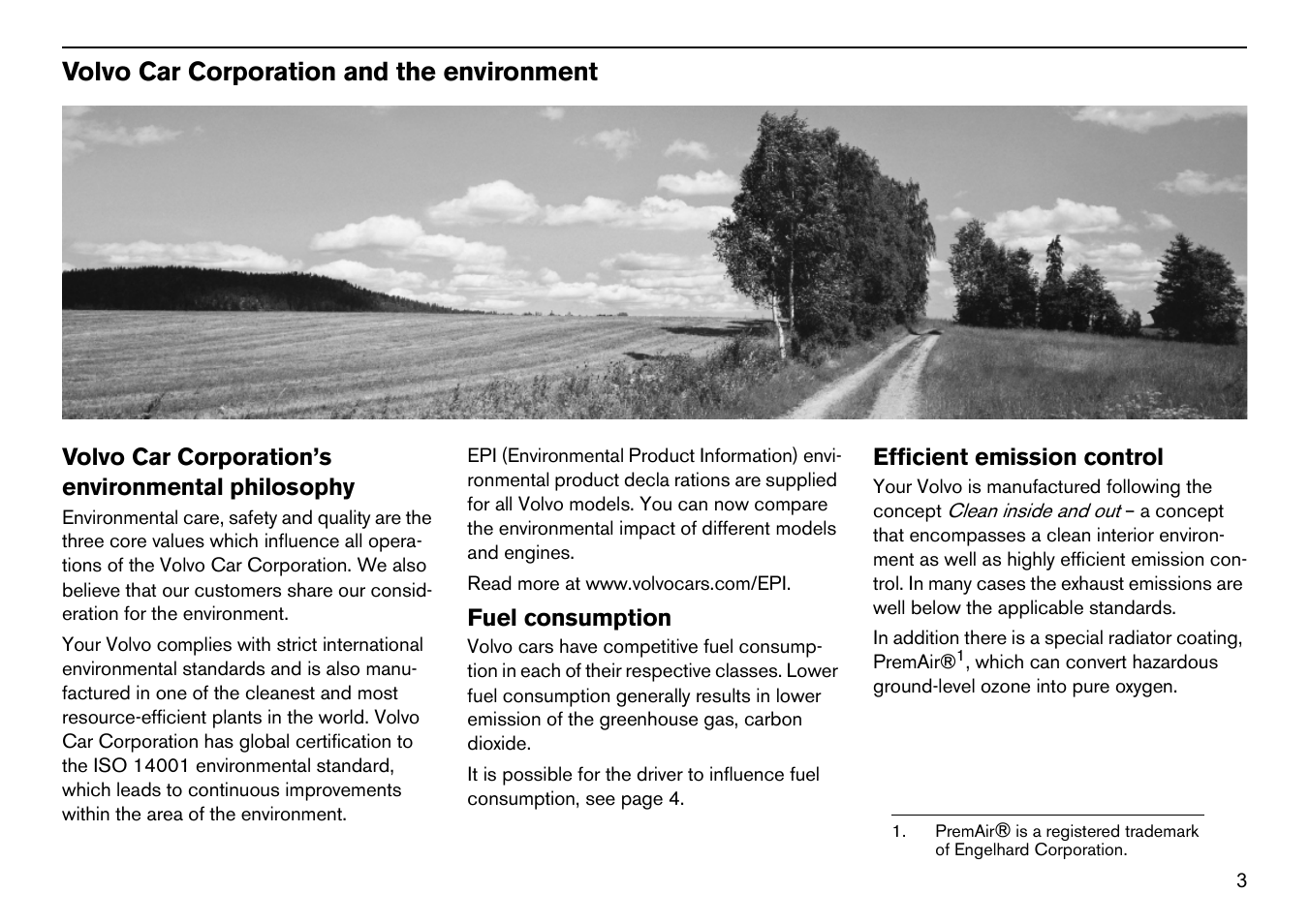 Volvo car corporation and the environment | Volvo S60R User Manual | Page 4 / 240