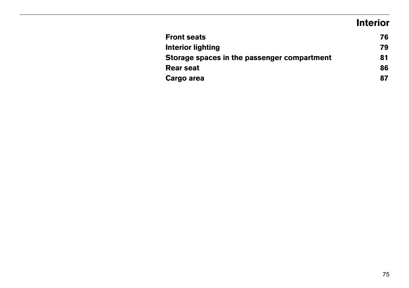 Interior | Volvo S60R User Manual | Page 76 / 240