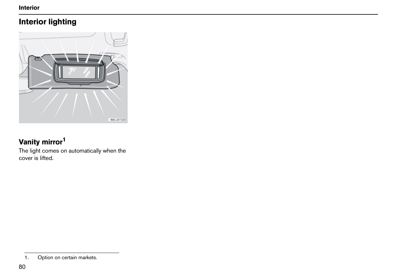 Interior lighting | Volvo S60R User Manual | Page 81 / 240