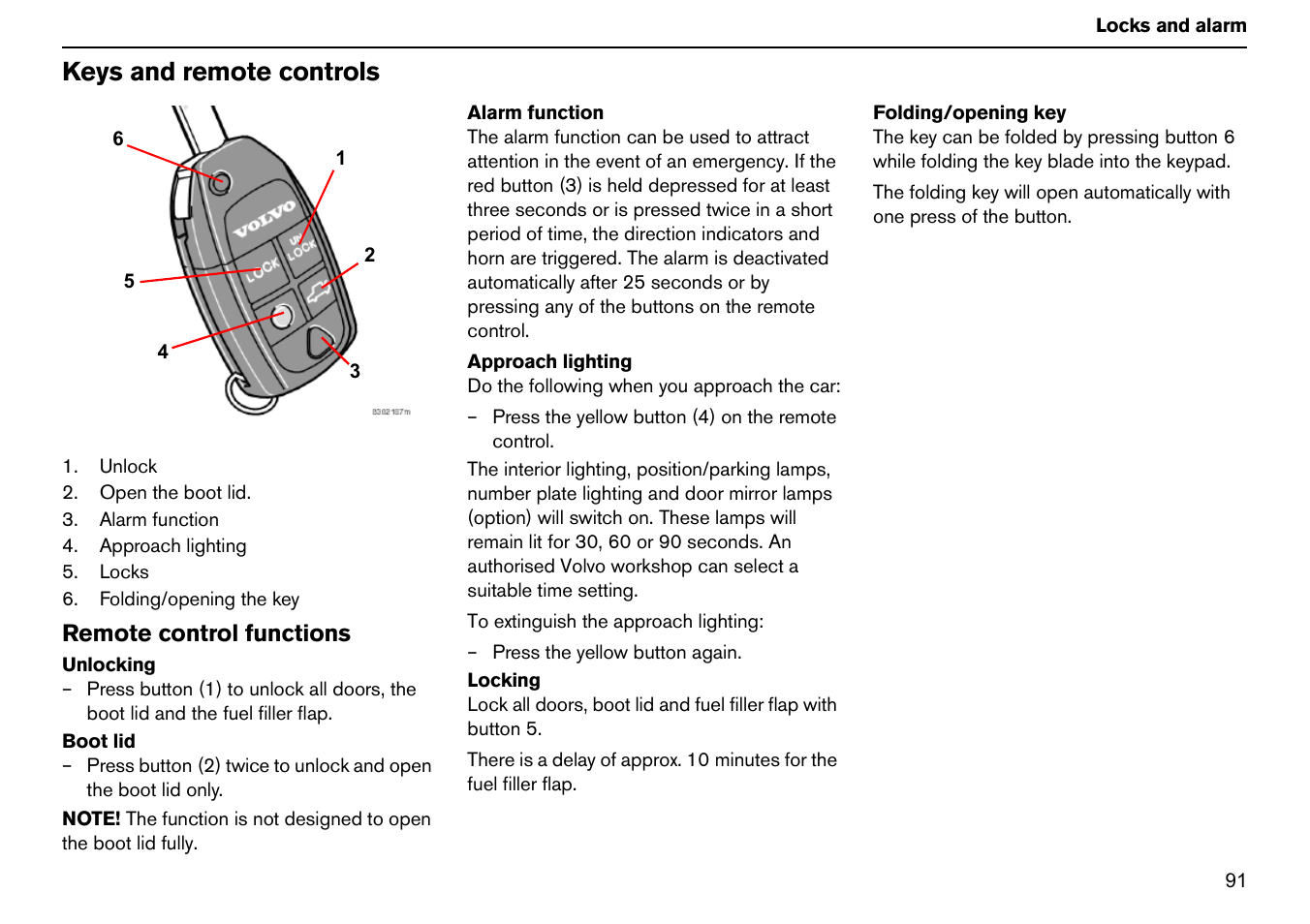 Keys and remote controls | Volvo S60R User Manual | Page 92 / 240