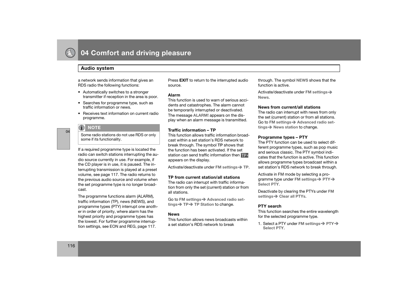 04 comfort and driving pleasure | Volvo 2007 S80 User Manual | Page 117 / 234