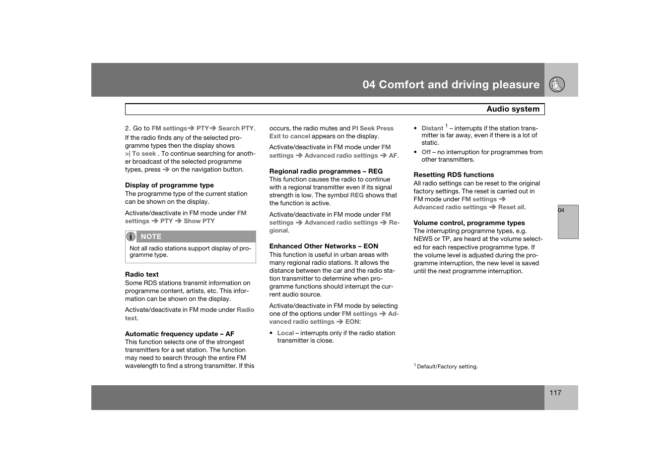 04 comfort and driving pleasure | Volvo 2007 S80 User Manual | Page 118 / 234