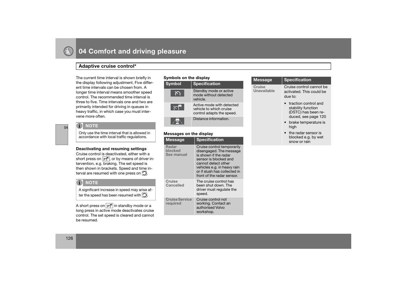 04 comfort and driving pleasure | Volvo 2007 S80 User Manual | Page 127 / 234