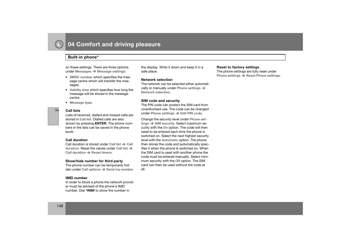 04 comfort and driving pleasure | Volvo 2007 S80 User Manual | Page 149 / 234