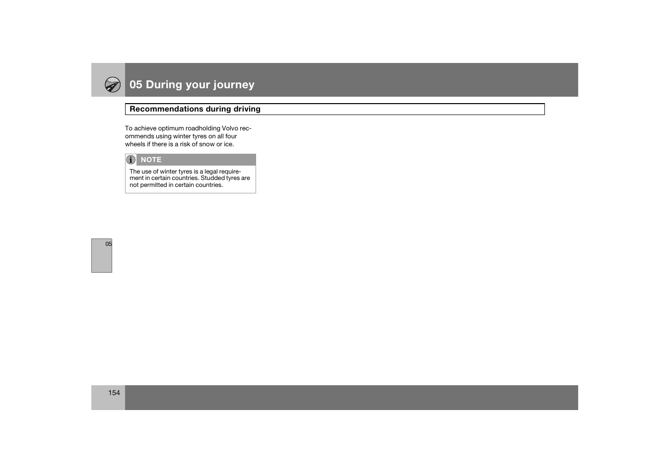 05 during your journey | Volvo 2007 S80 User Manual | Page 155 / 234