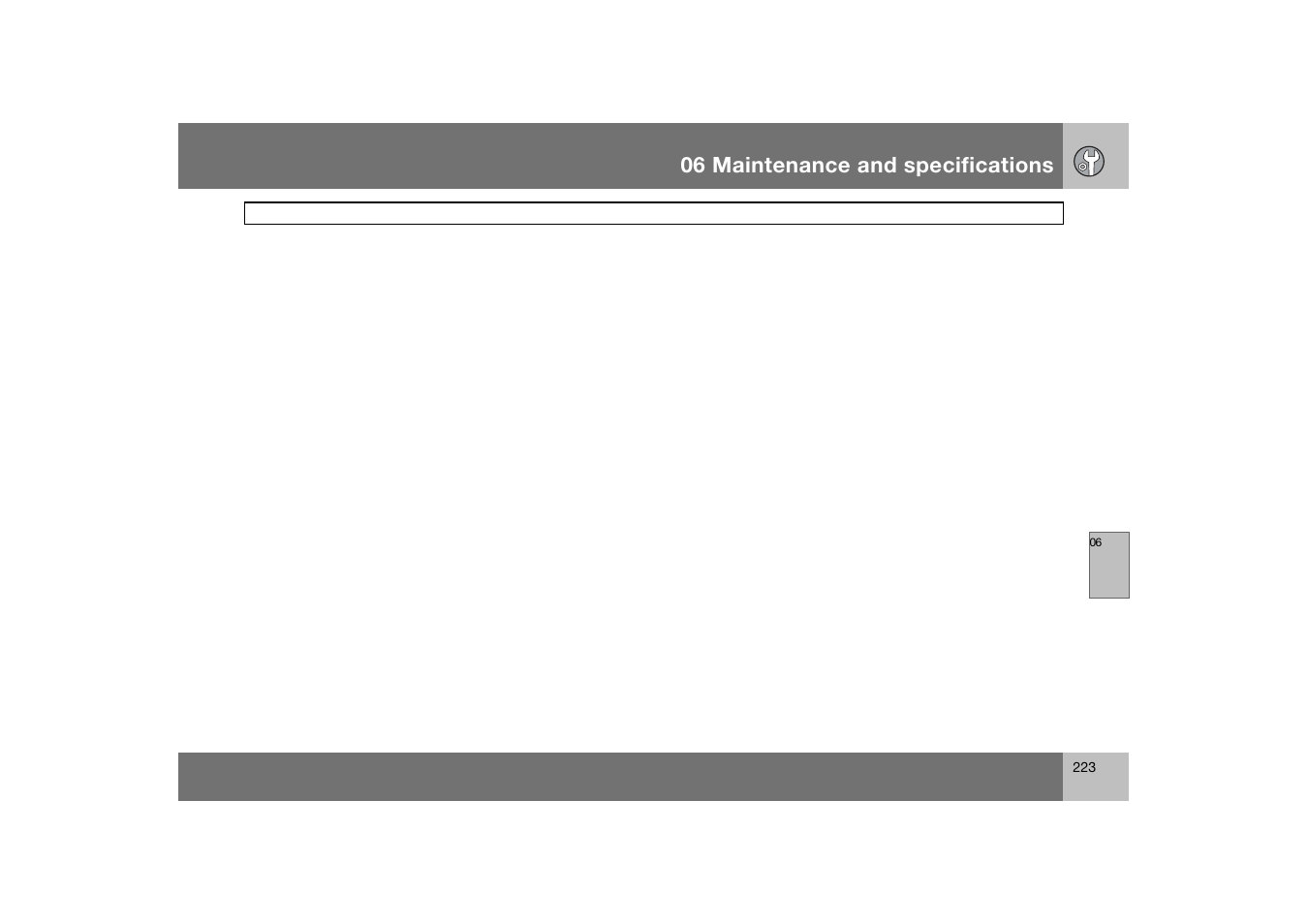 06 maintenance and specifications | Volvo 2007 S80 User Manual | Page 224 / 234