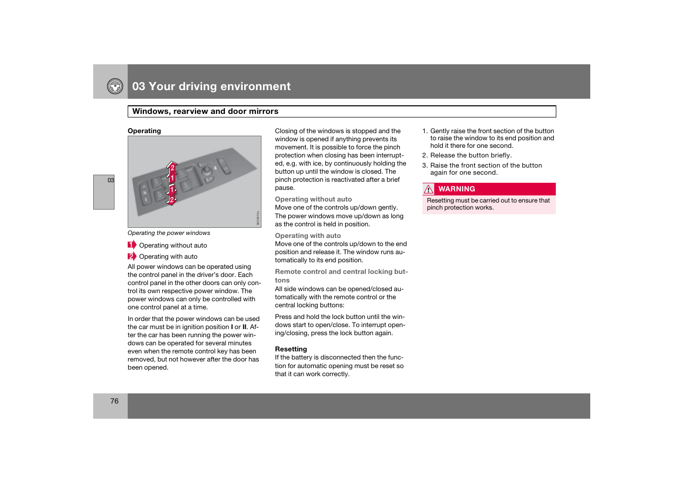 03 your driving environment | Volvo 2007 S80 User Manual | Page 77 / 234