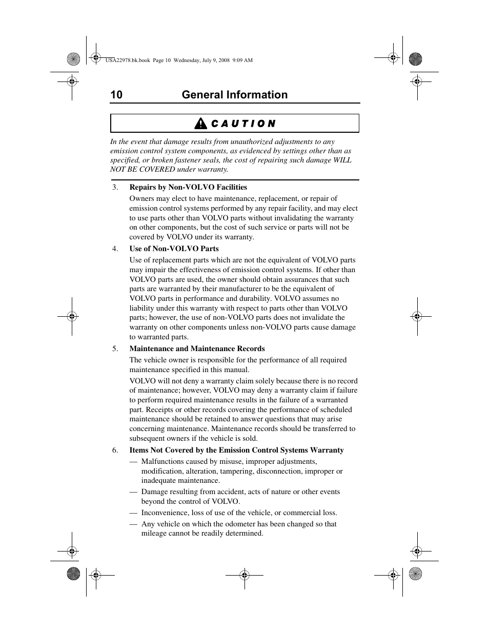 10 general information | Volvo D11F User Manual | Page 14 / 132