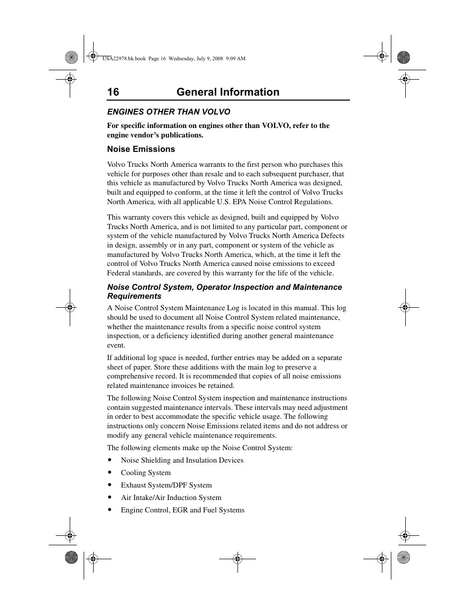 16 general information | Volvo D11F User Manual | Page 20 / 132