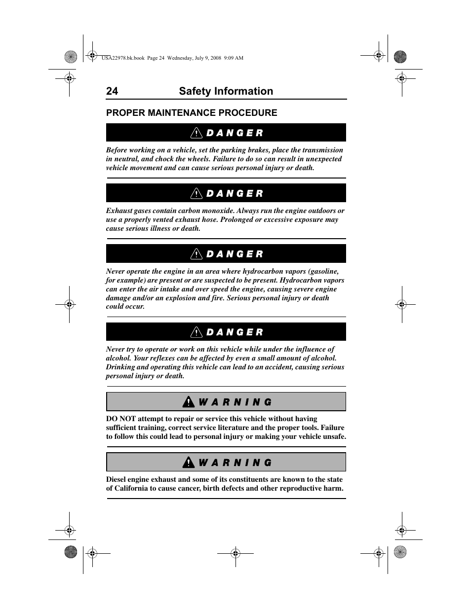 24 safety information | Volvo D11F User Manual | Page 28 / 132