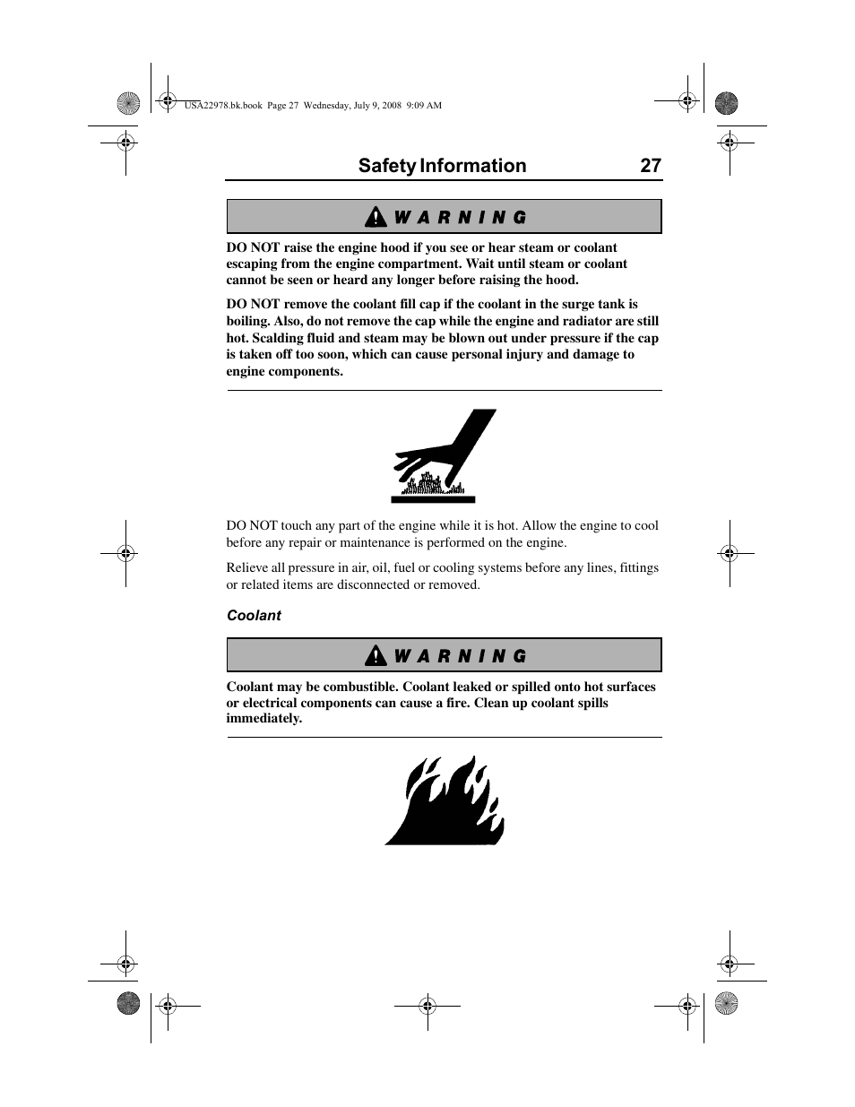 Safety information 27 | Volvo D11F User Manual | Page 31 / 132