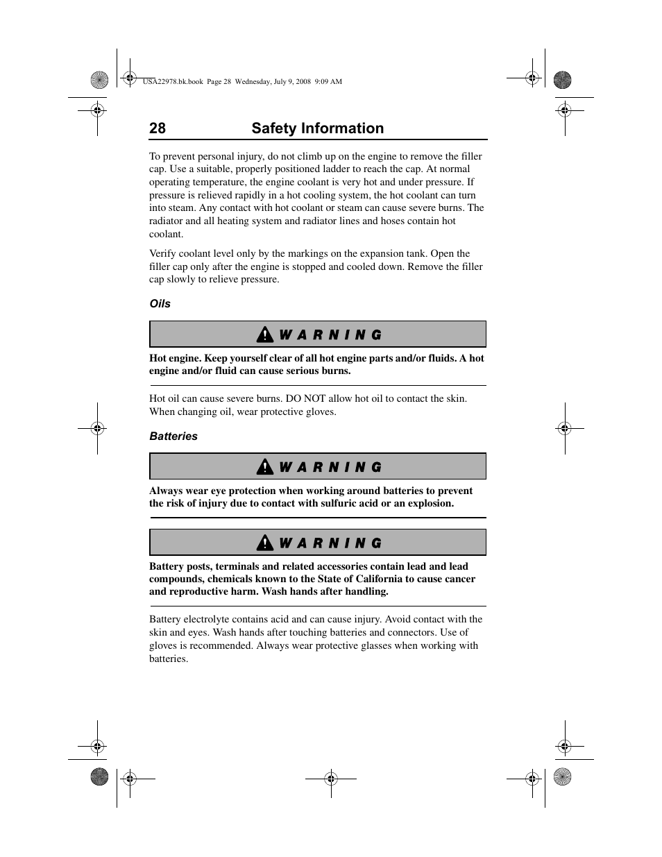28 safety information | Volvo D11F User Manual | Page 32 / 132