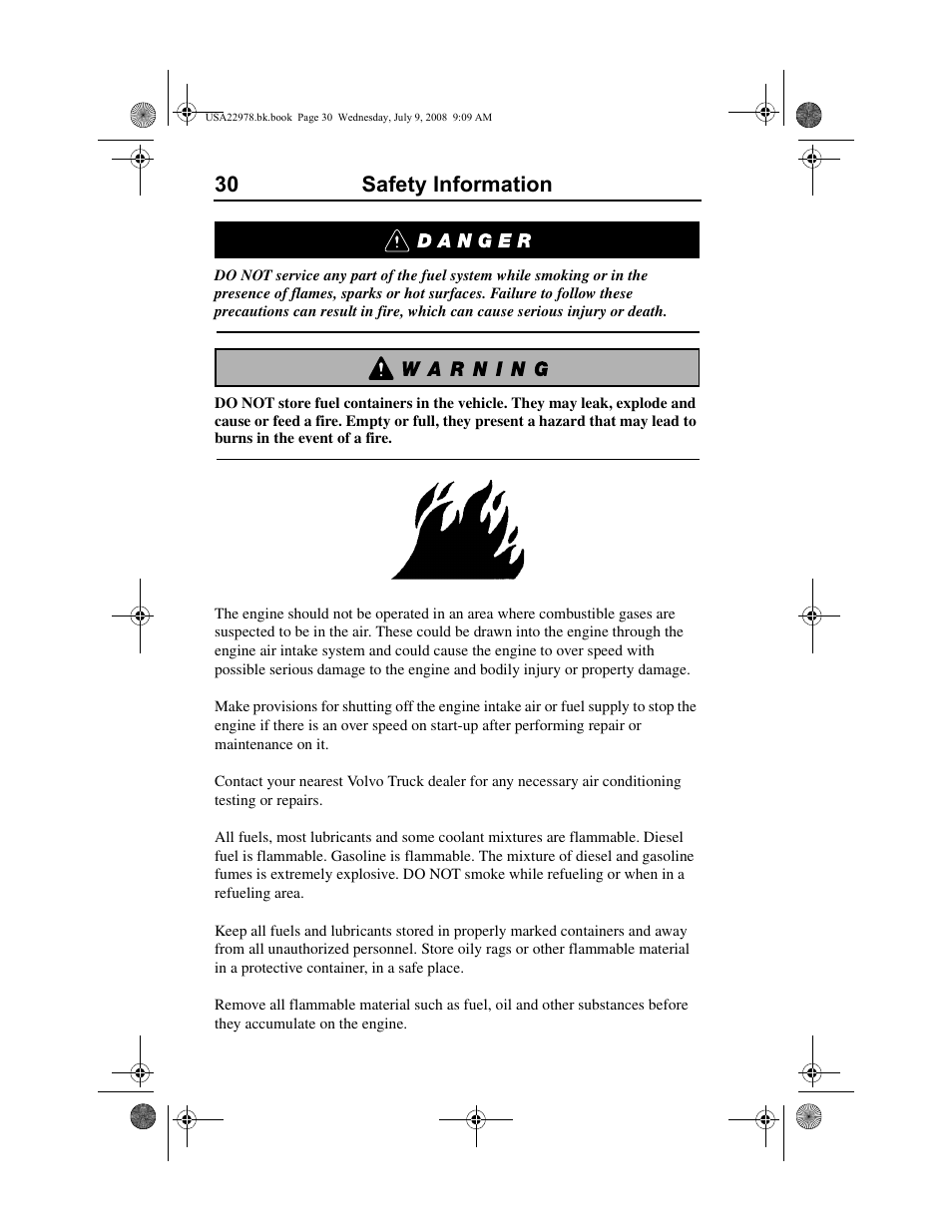 30 safety information | Volvo D11F User Manual | Page 34 / 132