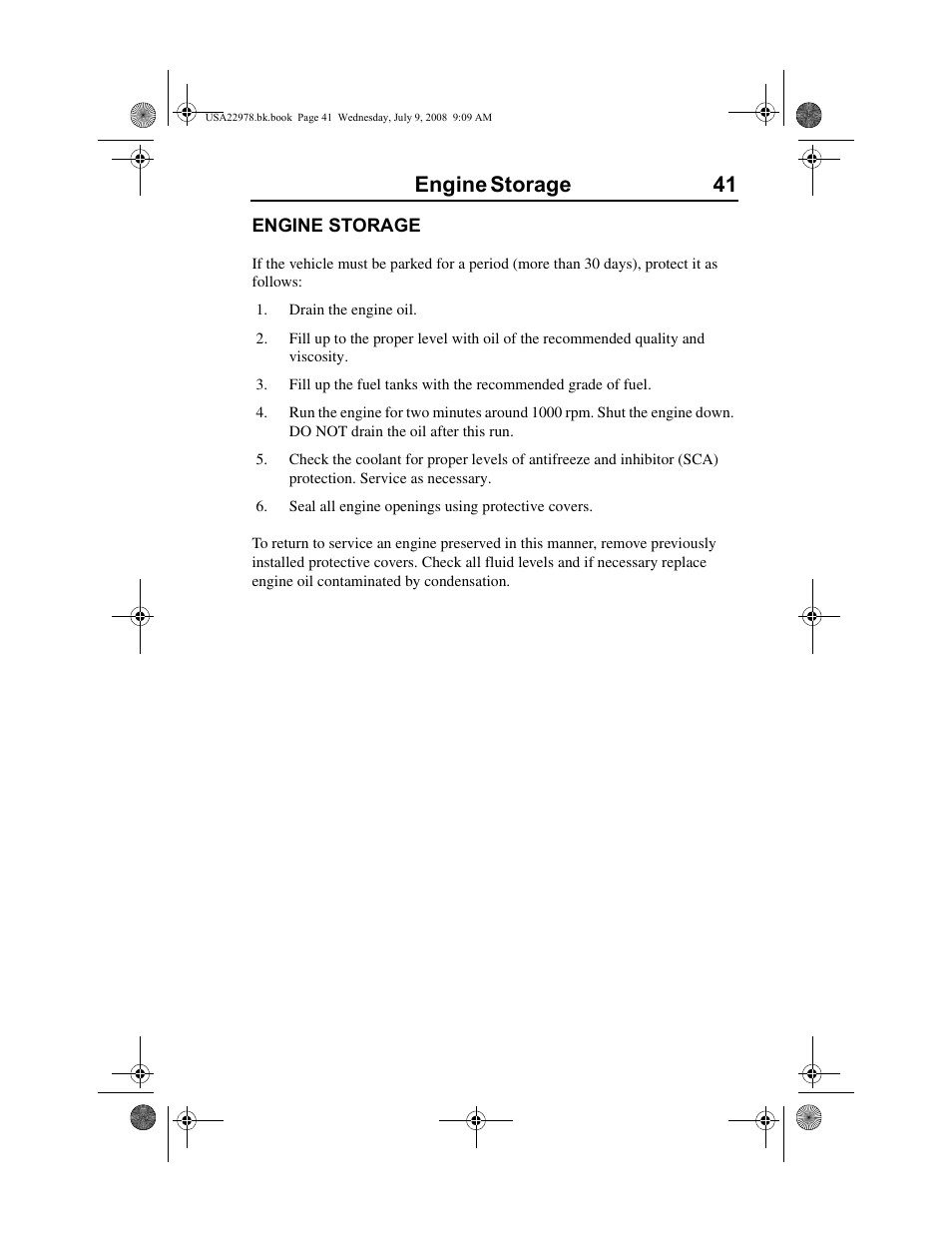 Engine storage 41 | Volvo D11F User Manual | Page 45 / 132